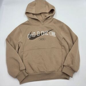 Nike boys' beige logo hoodie size 5